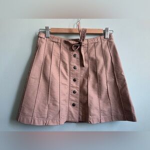 Free People A-Line Skirt with Button Detail pleather size 6